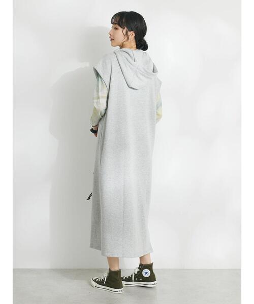 「CRAFT STANDARD BOUTIQUE」 半袖ワンピース FREE 杢グレー レディース_画像8