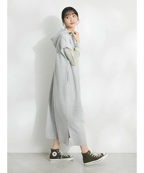 「CRAFT STANDARD BOUTIQUE」 半袖ワンピース FREE 杢グレー レディース_画像9