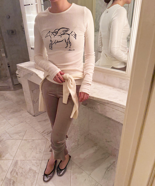 EDIT.FOR LULUエディットフォールルLUストレッチリブTシャツ EDIT. FOR LULU（エディットフォールル） tシャツ 「SKIN for LULU