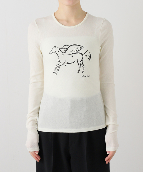 EDIT.FOR LULUエディットフォールルLUストレッチリブTシャツ エディットフォールル EDIT. FOR LULU ライムプリントTシャツ 白 □FY