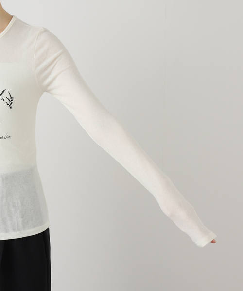 EDIT.FOR LULUエディットフォールルLUストレッチリブTシャツ EDIT. FOR LULU（エディットフォールル） tシャツ 「SKIN for LULU