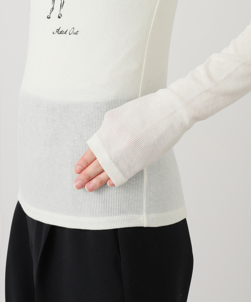 EDIT.FOR LULUエディットフォールルLUストレッチリブTシャツ EDIT. FOR LULU（エディットフォールル） tシャツ 「SKIN for LULU
