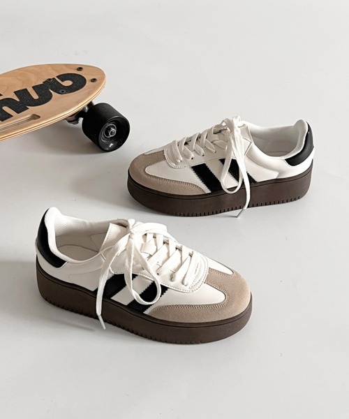 「Shoes in Closet」 ローカットスニーカー LL ライトベージュ レディース_画像4