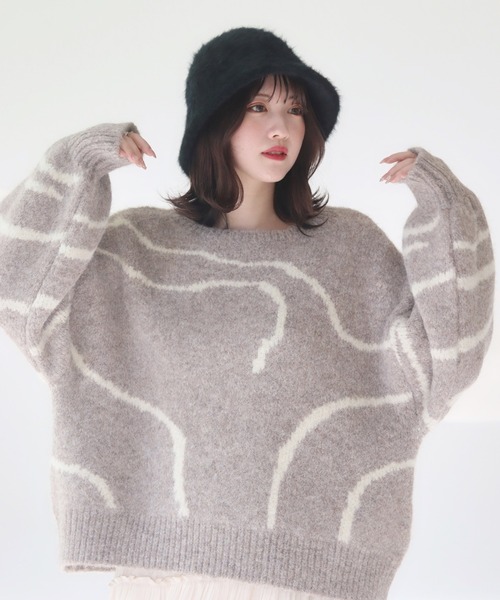 「mellowneon」 長袖ニット FREE ベージュ レディース_画像9