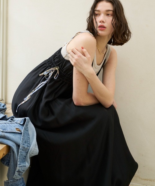 「Unitage」 キャミソールワンピース FREE イエロー レディース_画像2