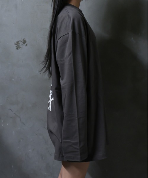 「REFLEM」 長袖カットソー FREE チャコールグレー レディース_画像4