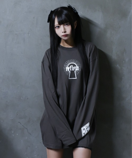 「REFLEM」 長袖カットソー FREE チャコールグレー レディース_画像9