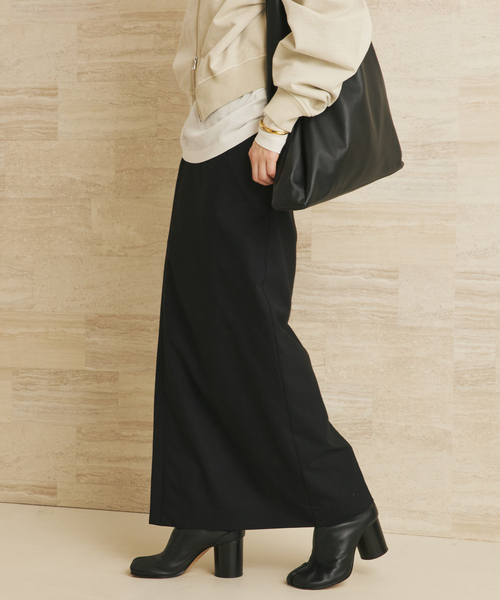 プラージュ 【新品】裾フレアロングスカート黒 plage（プラージュ） ロング スカート slit long スカート : ZOZOTOWN