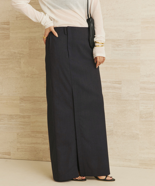 Slit long スカート　グレー　38 plage（プラージュ） スカート slit long スカート : ZOZOTOWN Yahoo