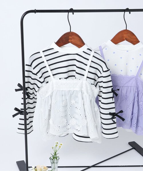 apres les cours（アプレレクール） tシャツ レースビスチェ・リボン