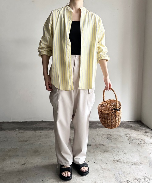 「COMMON WARE」 「HALHAM」長袖シャツ L ホワイト レディース_画像4