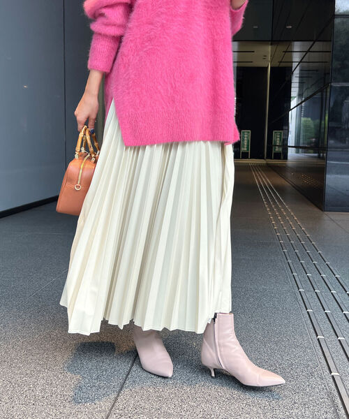 「NOLLEY'S」 プリーツスカート 36 オフホワイト レディース_画像4