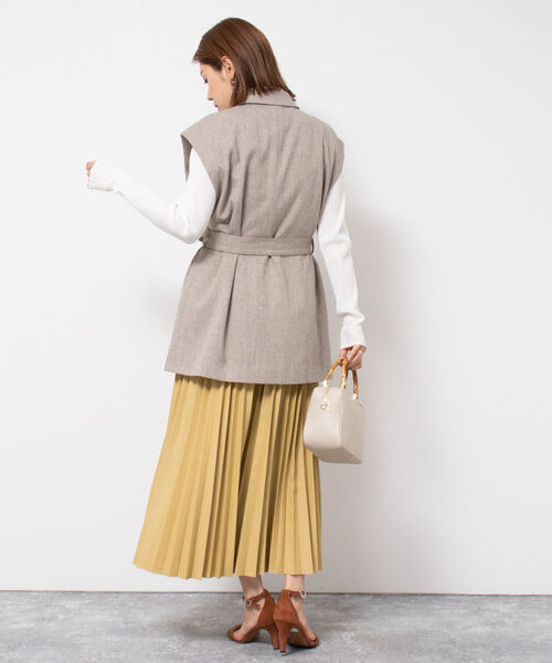 「NOLLEY'S」 プリーツスカート 36 オフホワイト レディース_画像8