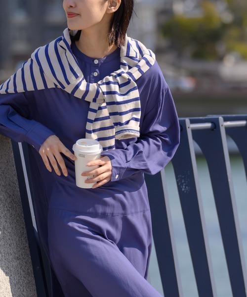 「OMNES」 長袖ワンピース FREE ブラック系その他 レディース_画像6