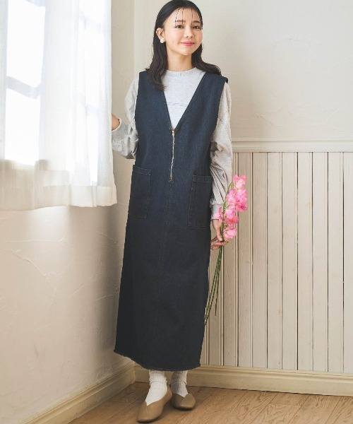 「mil」 サロペットスカート X-SMALL インディゴブルー レディース_画像7