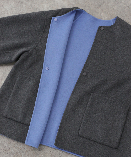 B.C STOCK（ベーセーストック） ノーカラーコート コート 「追加2