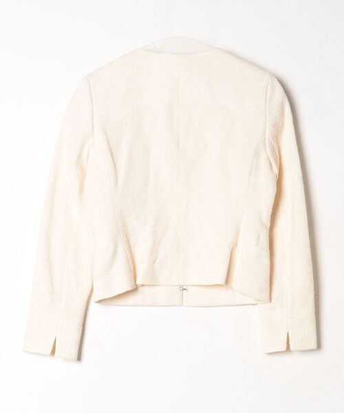 「PLST」 ノーカラージャケット M ホワイト レディース_画像2