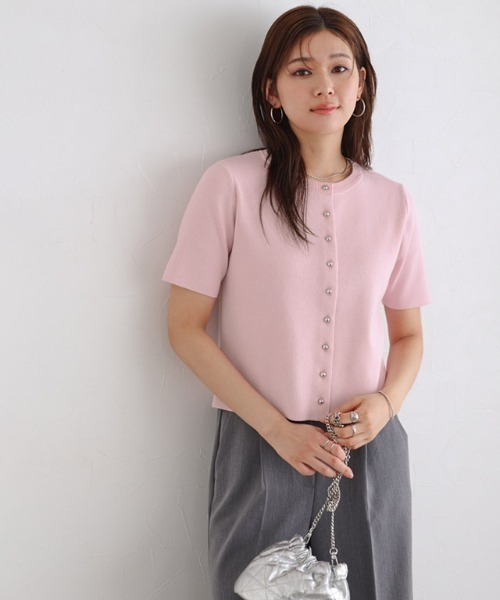 「Pierrot」 ニットカーディガン M アイボリー レディース_画像2