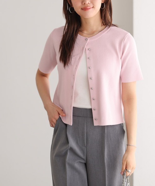 「Pierrot」 ニットカーディガン M アイボリー レディース_画像4