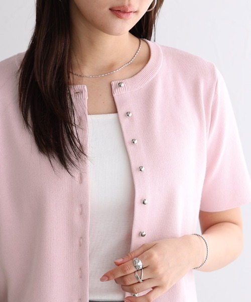 「Pierrot」 ニットカーディガン M アイボリー レディース_画像5