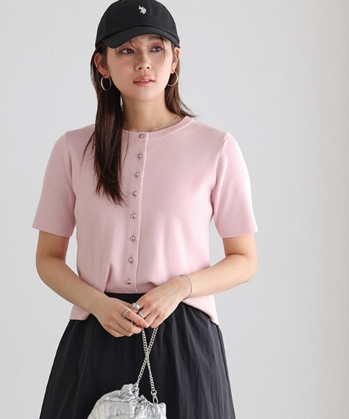 「Pierrot」 ニットカーディガン M アイボリー レディース_画像7