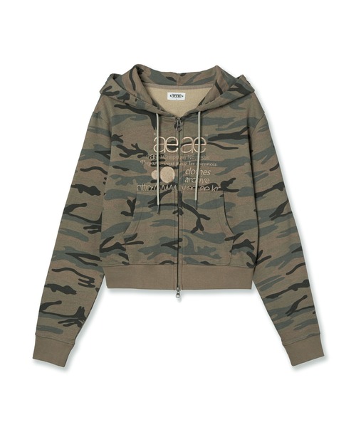 aeae パーカー WEB LOGO CROP HOOD ZIP-UP レディース メンズ