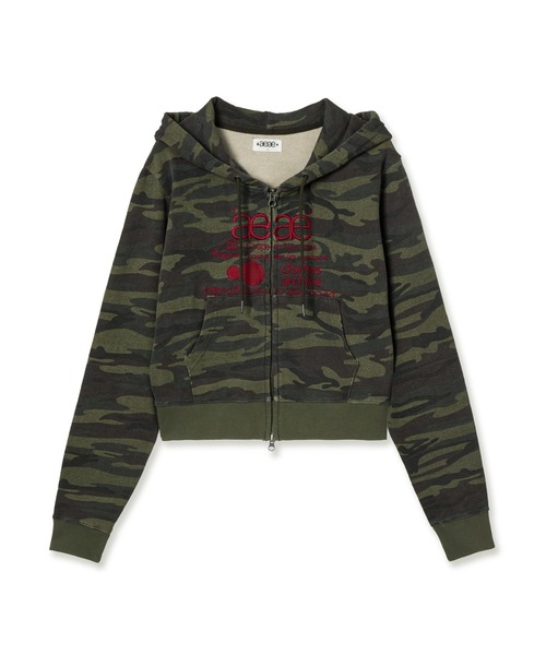 aeae パーカー WEB LOGO CROP HOOD ZIP-UP レディース メンズ