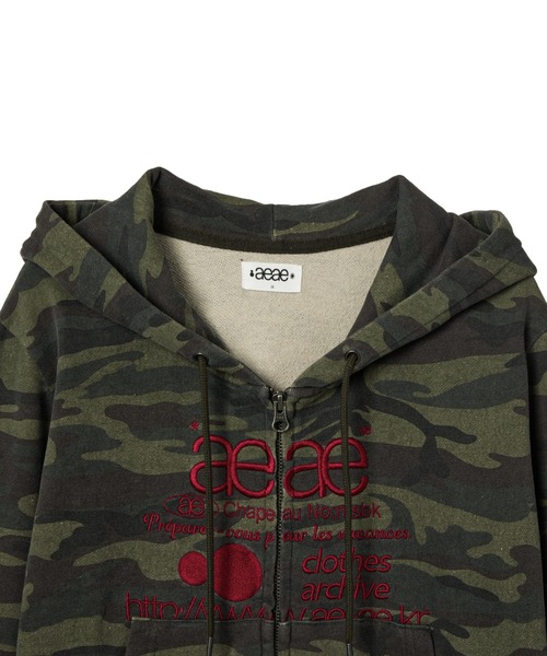 aeae パーカー WEB LOGO CROP HOOD ZIP-UP レディース メンズ