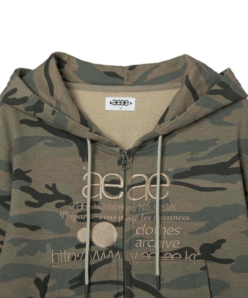 aeae パーカー WEB LOGO CROP HOOD ZIP-UP レディース メンズ