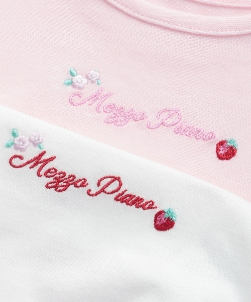 mezzo piano tシャツ イチゴ刺しゅうチュール袖 Tシャツ キッズ 子供服
