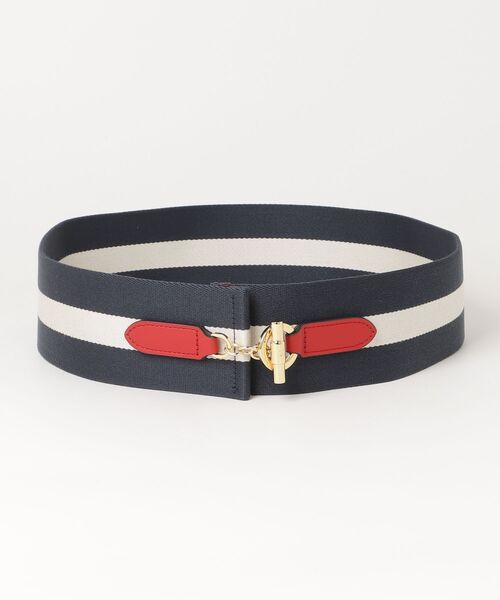 【超希少】ラルフローレンRalph Laurenトグルベルト麻×真鍮 LAUREN RALPH LAUREN（ローレン ラルフローレン） ベルト ストライプド