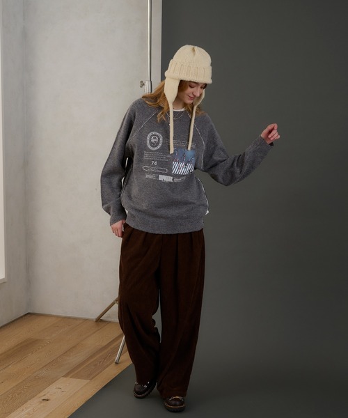 「MUHET」 長袖ニット X-LARGE オレンジ レディース_画像3