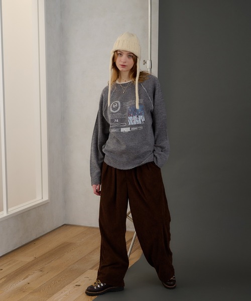 「MUHET」 長袖ニット X-LARGE オレンジ レディース_画像4