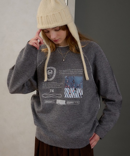 「MUHET」 長袖ニット X-LARGE オレンジ レディース_画像7
