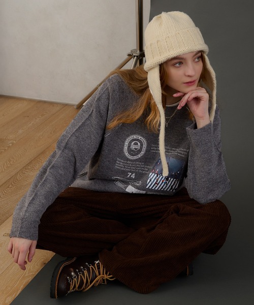 「MUHET」 長袖ニット X-LARGE オレンジ レディース_画像8
