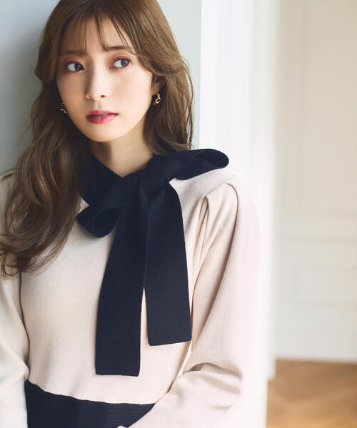 「PROPORTION BODY DRESSING」 ニットワンピース MEDIUM ブラック レディース_画像4