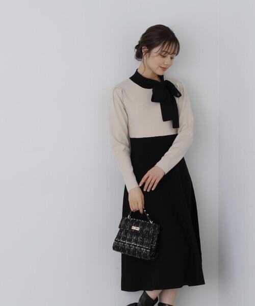 「PROPORTION BODY DRESSING」 ニットワンピース MEDIUM ブラック レディース_画像5