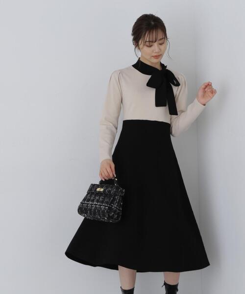 「PROPORTION BODY DRESSING」 ニットワンピース MEDIUM ブラック レディース_画像7