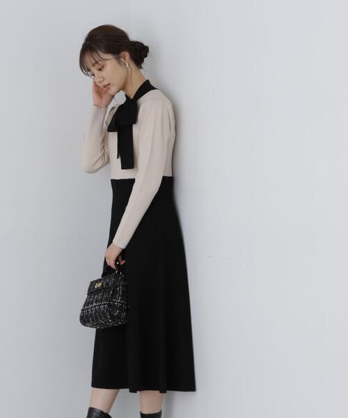 「PROPORTION BODY DRESSING」 ニットワンピース MEDIUM ブラック レディース_画像8
