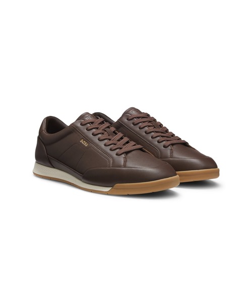 BOSS（HUGO BOSS） スニーカー レザー フォイルロゴ メンズ : ZOZOTOWN