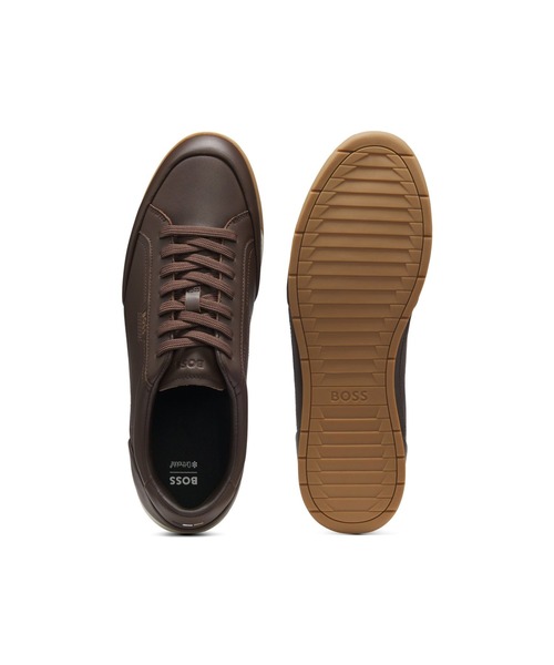 BOSS（HUGO BOSS） スニーカー レザー フォイルロゴ メンズ : ZOZOTOWN