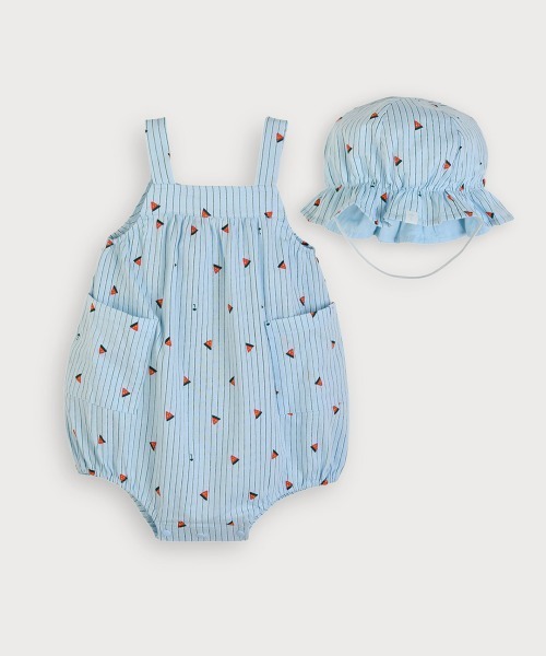ベビー服 ロンパース 「2点セット」サマー―フルーツ柄キャミ 