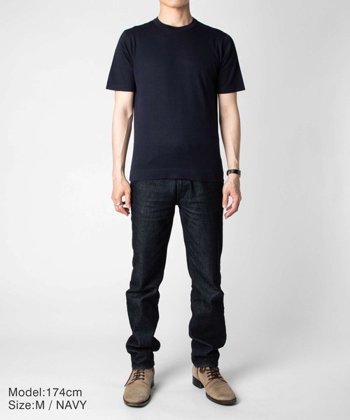 セーター ニット JOHN SMEDLEY / LORCA 30G コットンニット クルーネック 半袖Ｔシャツ（STANDARD FIT）の画像
