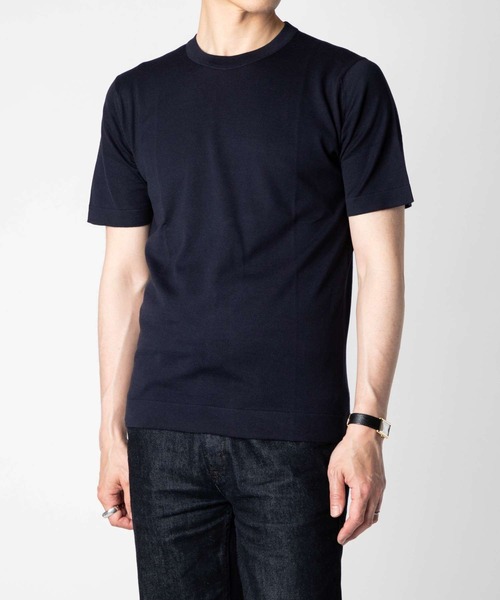セーター ニット JOHN SMEDLEY / LORCA 30G コットンニット クルーネック 半袖Ｔシャツ（STANDARD FIT）の画像