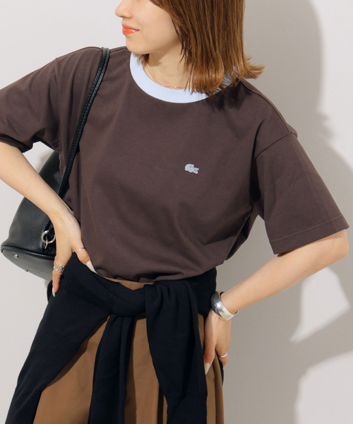 tシャツ 「追加」別注「LACOSTE/ラコステ」リンガーTシャツ レディースの画像