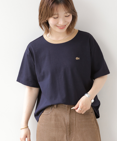 tシャツ 「追加」別注「LACOSTE/ラコステ」リンガーTシャツ レディースの画像