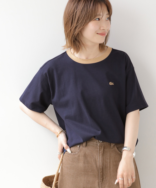 tシャツ 「追加」別注「LACOSTE/ラコステ」リンガーTシャツ レディースの画像