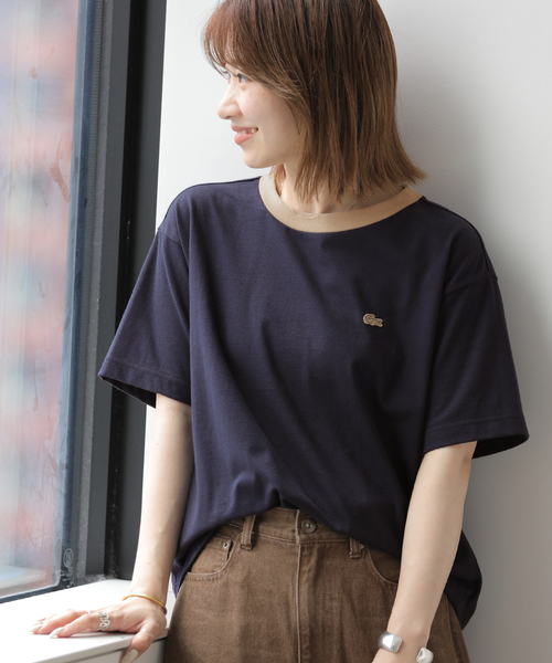 tシャツ 「追加」別注「LACOSTE/ラコステ」リンガーTシャツ レディースの画像