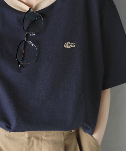 tシャツ 「追加」別注「LACOSTE/ラコステ」リンガーTシャツ レディースの画像