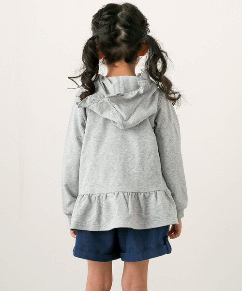 「BeBe」 「KIDS」ジップアップパーカー 120cm グレー キッズ_画像3